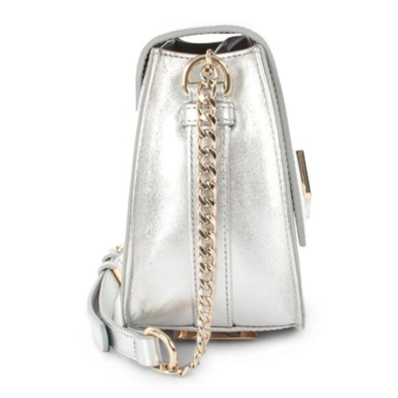 Celine Dion Minuet Flap Closure Handbag Silver - Picture 3 of 5